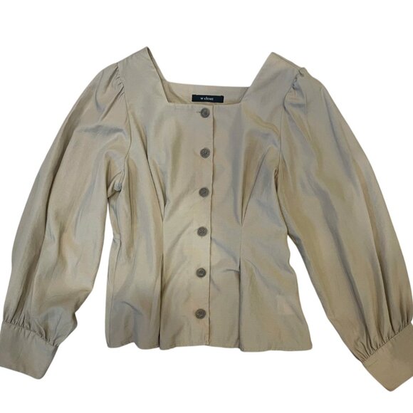 Tops - Beige Puff Sleeve Blouse – Vintage Charm